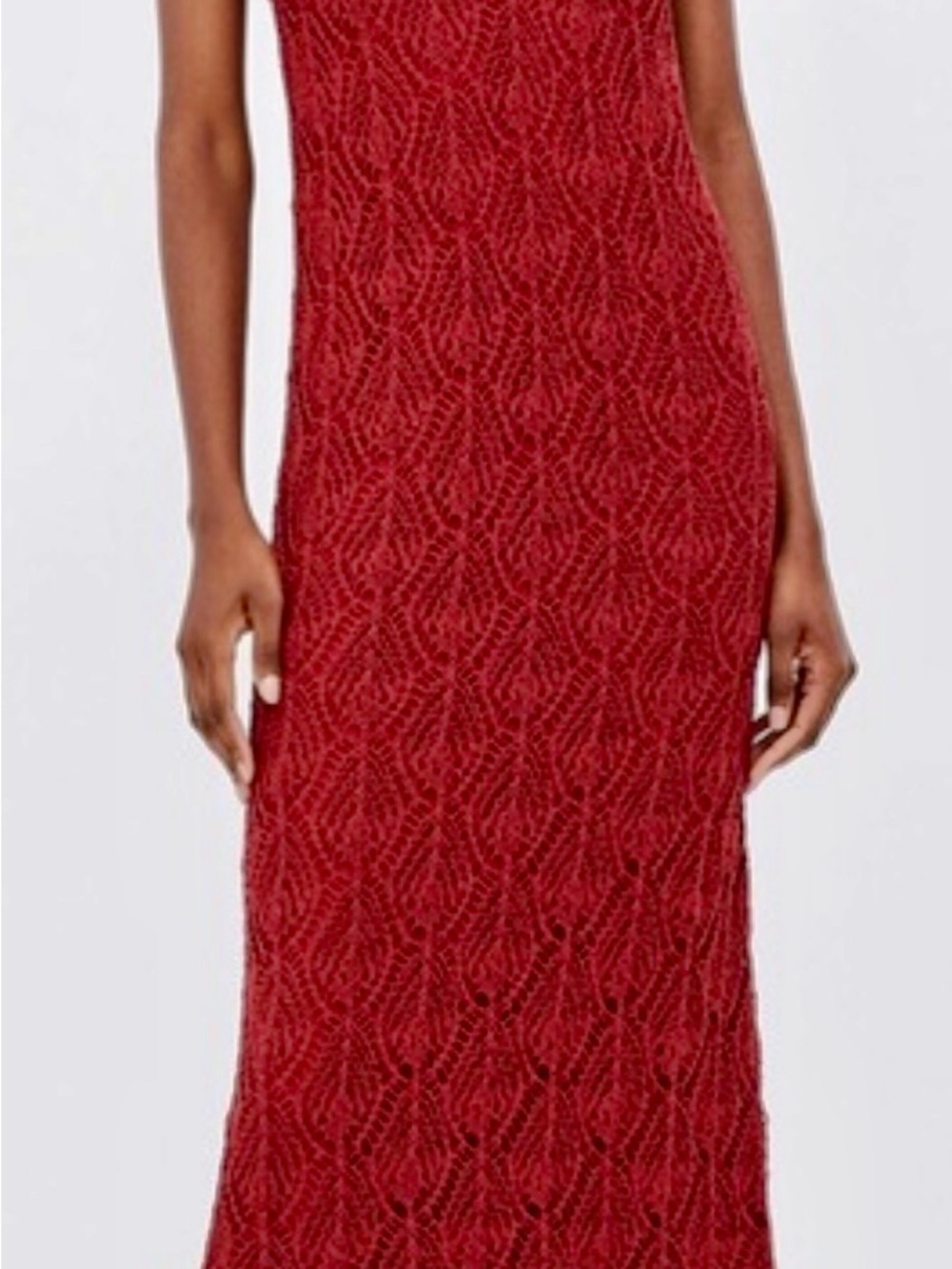 Zara Open Crochet Maxi Dress in Brick - Picture 10 of 13